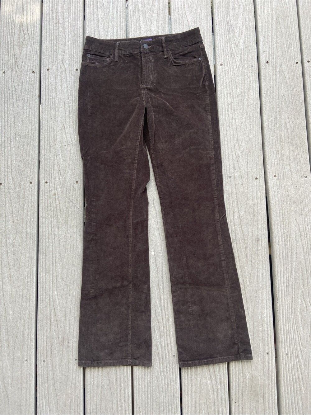 NYDJ Brown Corduroy Bootcut Jean Womens 8 Lift Tuck 70s Preppy Boho Artsy Fall